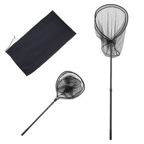 Fishing Net, Landing Nets with Telescopic Handle, Portable Lightweight Stronger 6063 Aluminum Fish Gear, Nylon Covered PVC, Durable and Fish-frie
