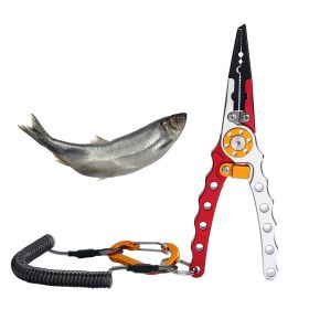 Multi-Function Long-Nose Hook Remover Portable Fishing Hook Pliers (Accessory Type: Fishing Supplies, Color: Red Silver)