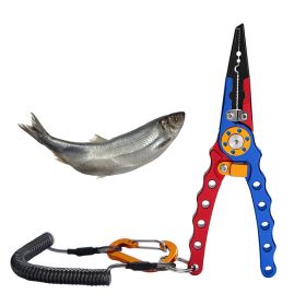 Multi-Function Long-Nose Hook Remover Portable Fishing Hook Pliers (Accessory Type: Fishing Supplies, Color: Red Blue)