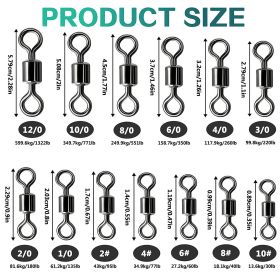 100pcs/pack Stainless Steel Rolling Swivel Connector; 30Lb-1322 Lb High Strength Fishing Rolling Barrel Swivels Fishing Tackle Accessories For Sa (size: 3/0, 220lb)